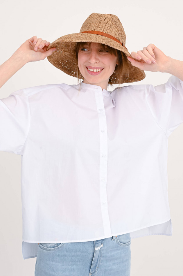 Lu Li Lina Bluse mit kurzen Ärmeln in Weiß