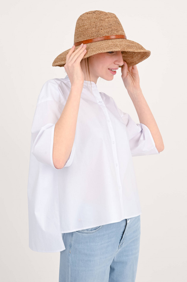 Lu Li Lina Bluse mit kurzen Ärmeln in Weiß