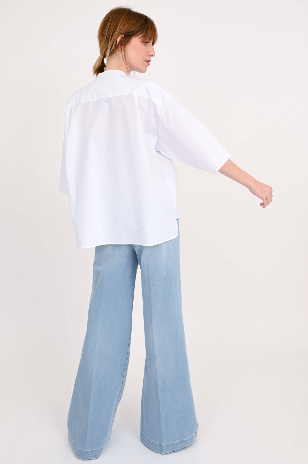 Lu Li Lina Bluse mit kurzen Ärmeln in Weiß