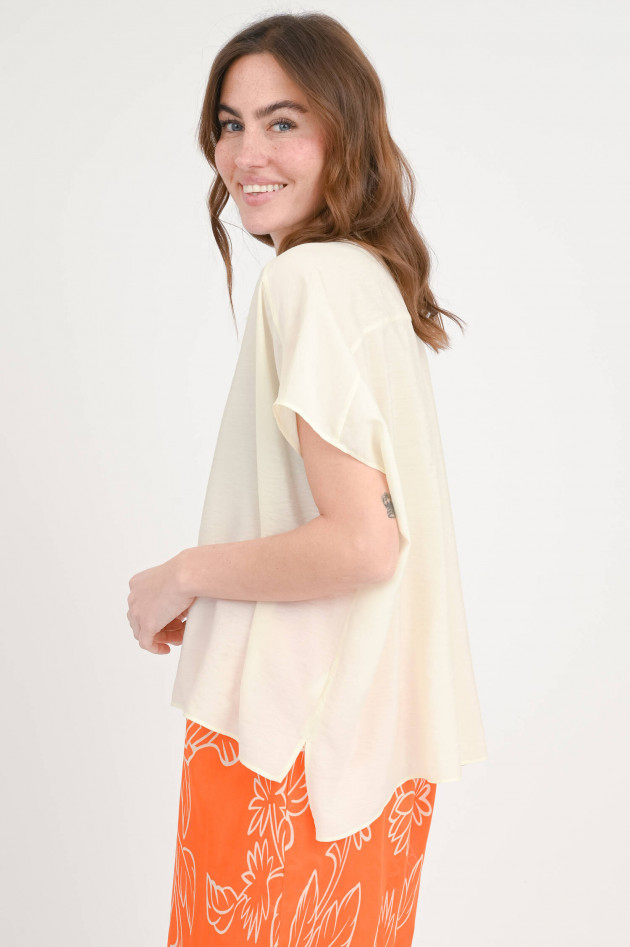 Lu Li Lina Oversize Bluse FLORA aus Tencel in Vanille