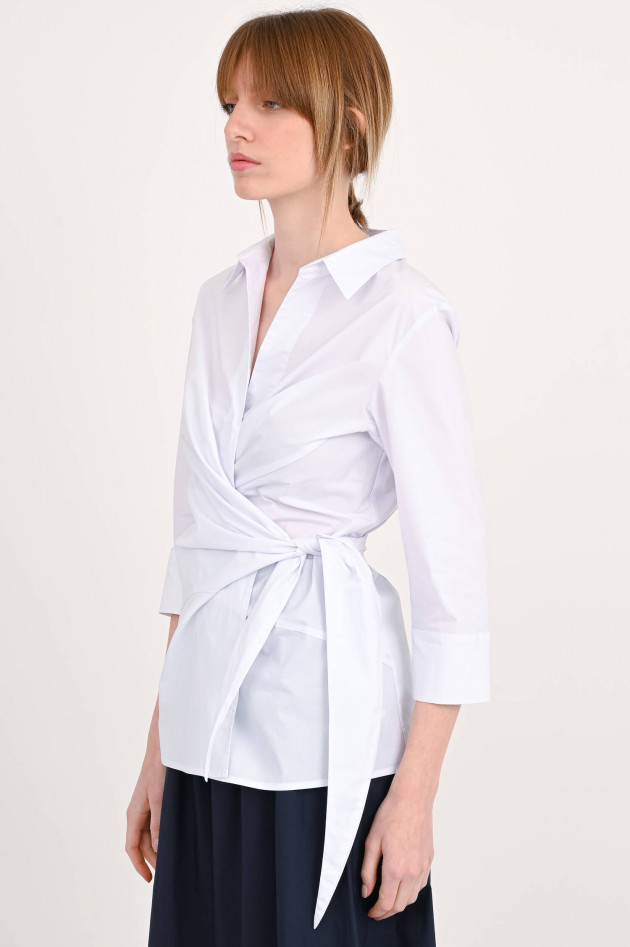 Lu Li Lina Wickelbluse aus Baumwolle in Weiß