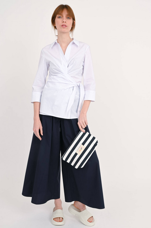 Lu Li Lina Wickelbluse aus Baumwolle in Weiß