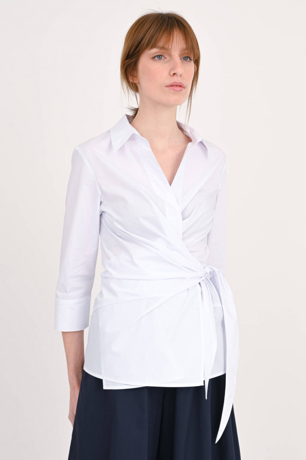 Lu Li Lina Wickelbluse aus Baumwolle in Weiß