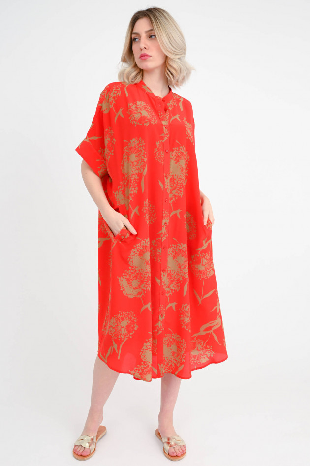 Lu Li Lina Seidemkleid IVA mit Allover-Print in Rot/Beige