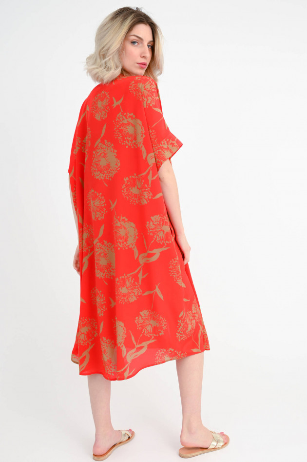 Lu Li Lina Seidemkleid IVA mit Allover-Print in Rot/Beige
