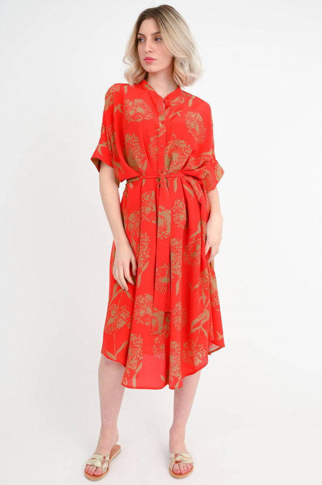 Lu Li Lina Seidemkleid IVA mit Allover-Print in Rot/Beige