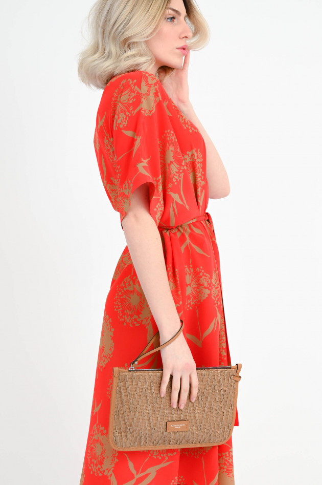 Lu Li Lina Seidemkleid IVA mit Allover-Print in Rot/Beige