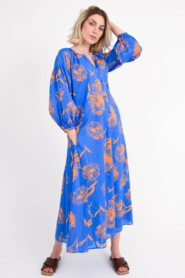 Lu Li Lina Kleid AVA mit Allover Print in Blau/Orange