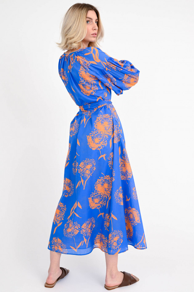 Lu Li Lina Kleid AVA mit Allover Print in Blau/Orange