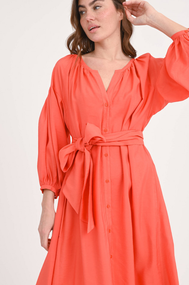 Lu Li Lina Midi-Kleid mit voluminösen Ärmeln in Sunburn