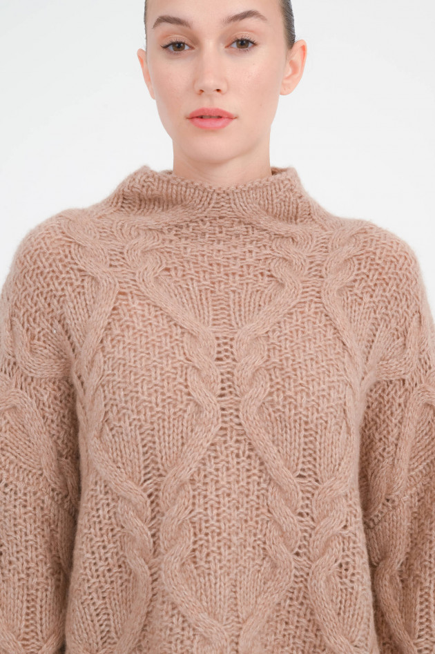 Lu Ren Zopfstrick Pullover GLASGOW in Haselnuss