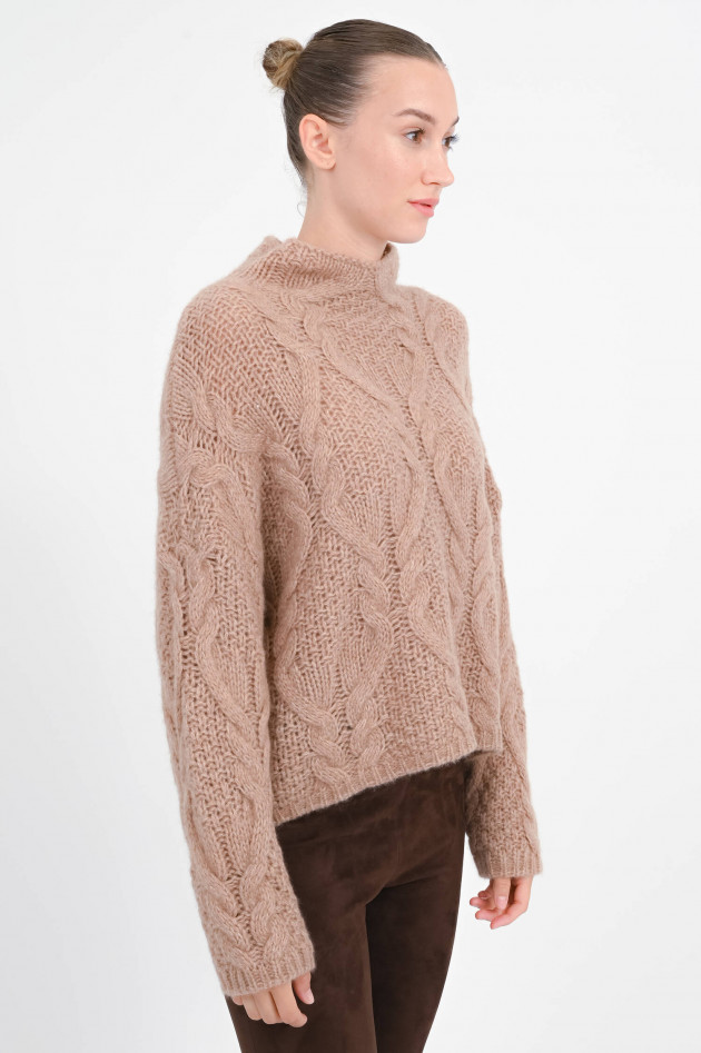 Lu Ren Zopfstrick Pullover GLASGOW in Haselnuss