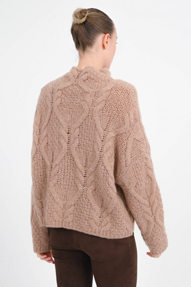 Lu Ren Zopfstrick Pullover GLASGOW in Haselnuss