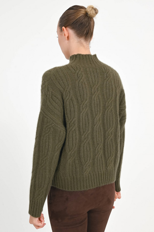 Lu Ren Pullover aus Cashmere-Seiden-Mix in Khaki