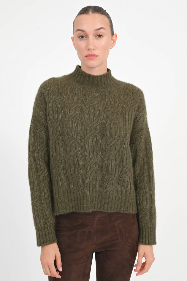 Lu Ren Pullover aus Cashmere-Seiden-Mix in Khaki