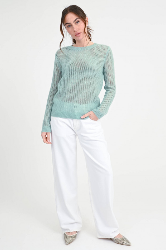 Lu Ren Cash-Mix Lochstrickpullover KATIA in Sea Foam