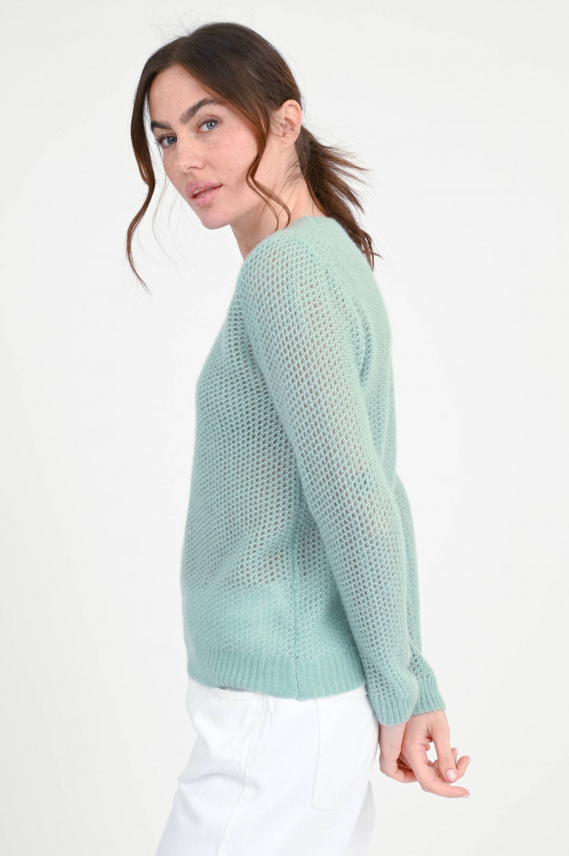 Lu Ren Cash-Mix Lochstrickpullover KATIA in Sea Foam