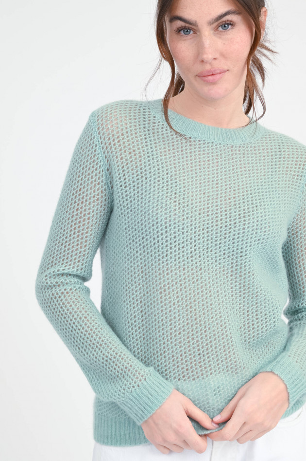Lu Ren Cash-Mix Lochstrickpullover KATIA in Sea Foam