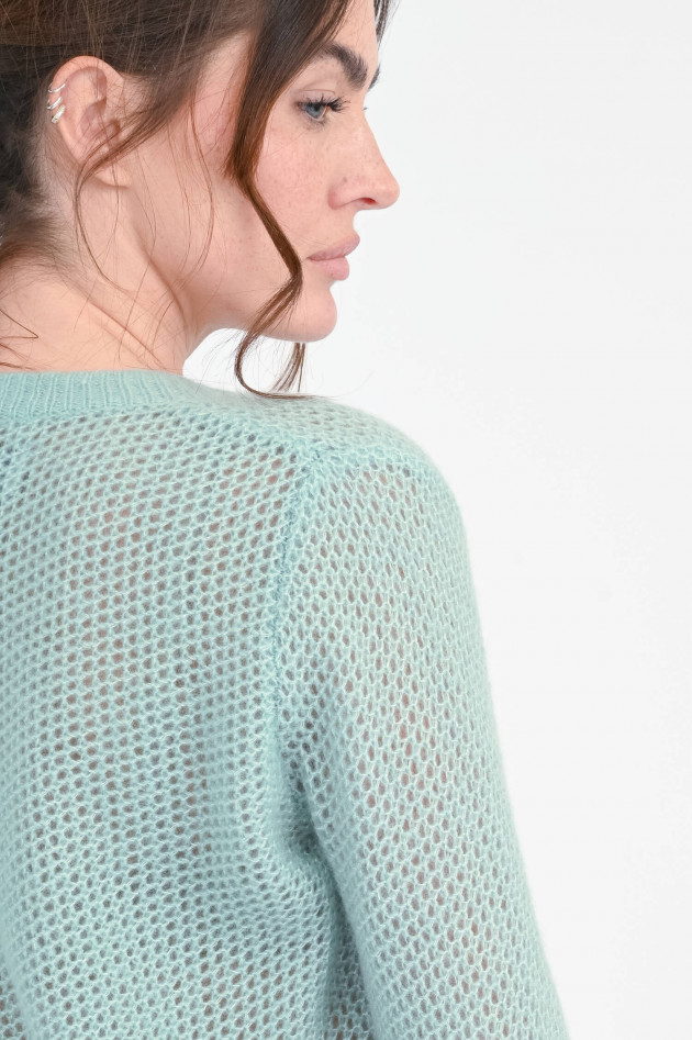 Lu Ren Cash-Mix Lochstrickpullover KATIA in Sea Foam