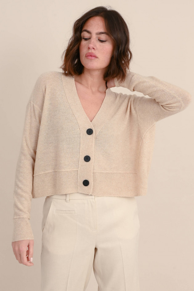 Lu Ren Strickjacke mit Pailletten-Details in Beige