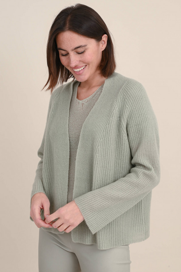 Lu Ren Cardigan CAREY aus Cashmere und Seide in White Tea