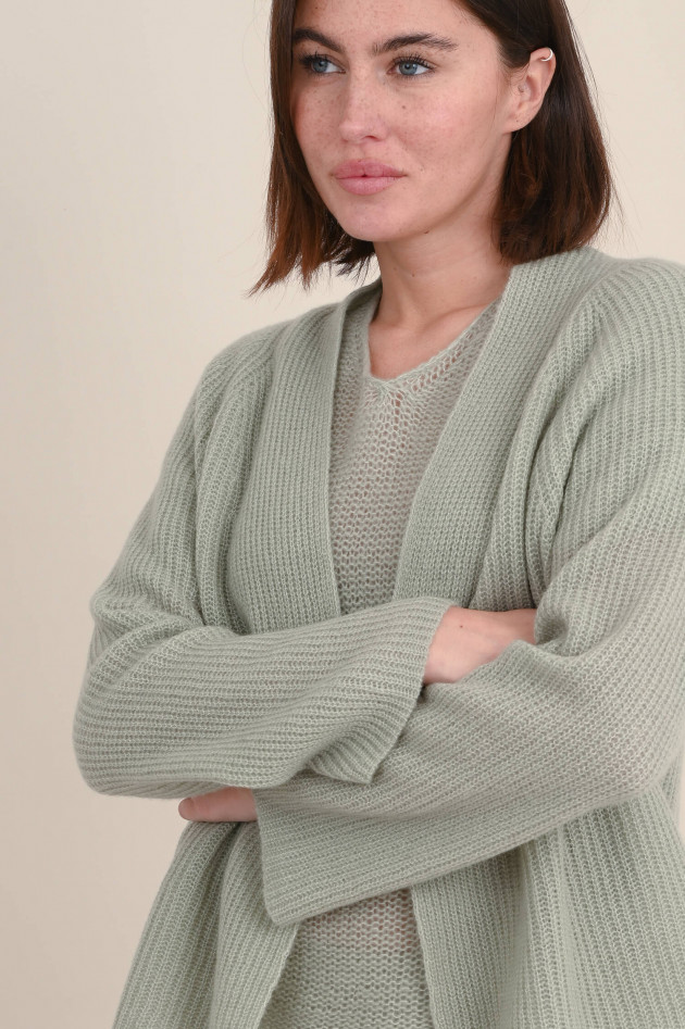 Lu Ren Cardigan CAREY aus Cashmere und Seide in White Tea