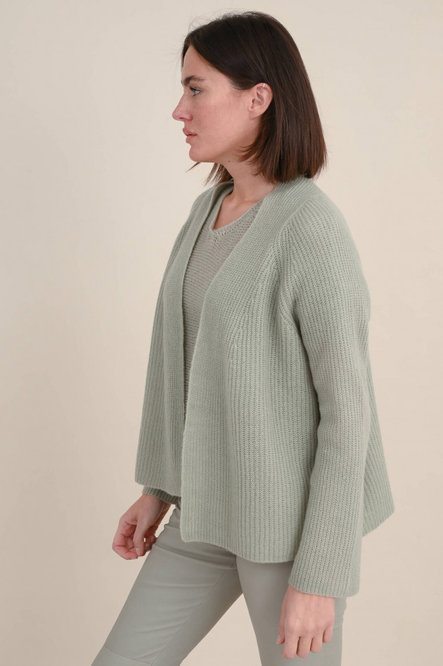 Lu Ren Cardigan CAREY aus Cashmere und Seide in White Tea