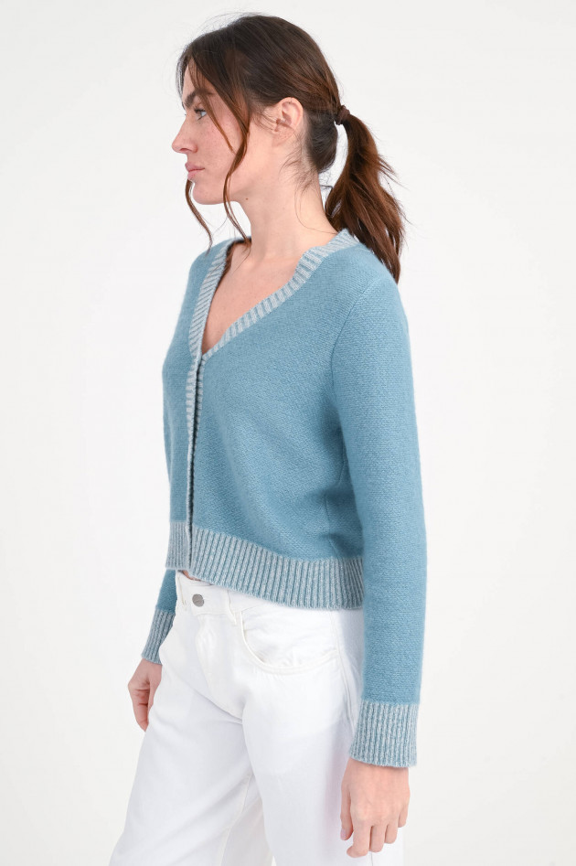 Lu Ren Strickweste ELGA aus Cashmere-Seiden-Mix in Petrol