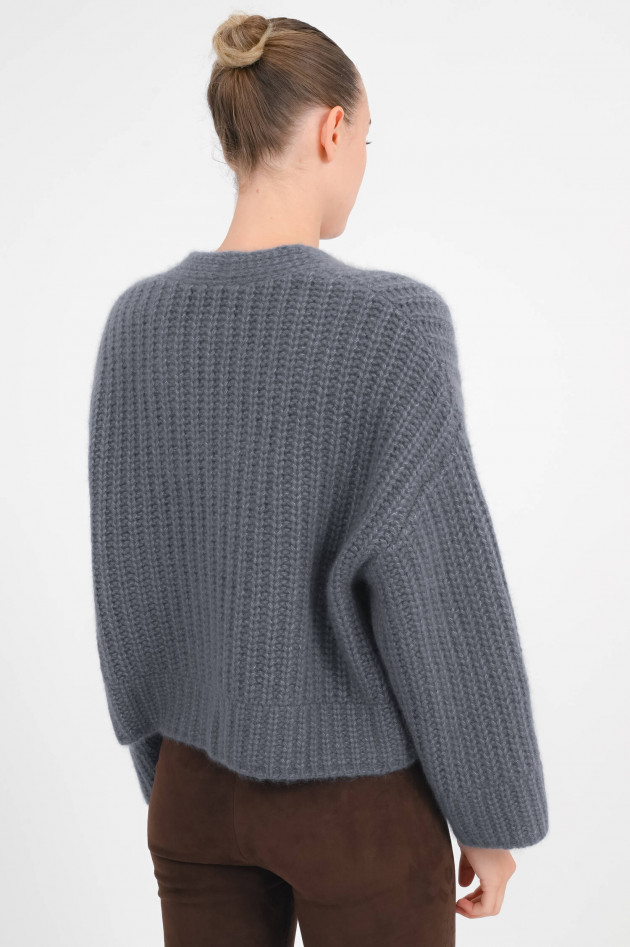 Lu Ren Cashmere Strickjacke GATHA in Graublau