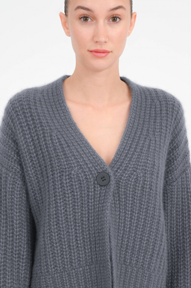 Lu Ren Cashmere Strickjacke GATHA in Graublau