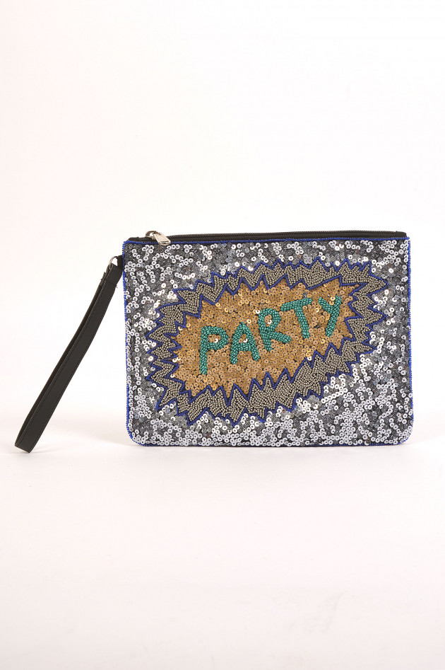 Lua Accessories Pailletten - Clutch PARTY in Silber/Gold