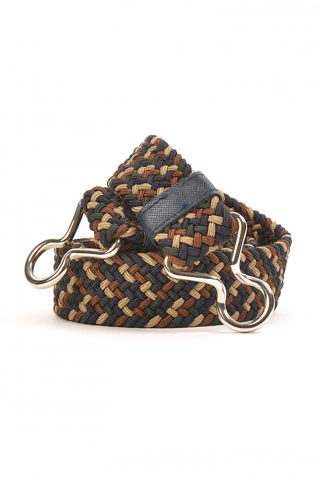 Lua Accessories Gürtel in Navy/Oliv geflochten