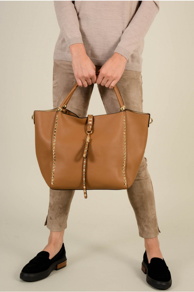 Lua Accessories Tasche STELLA BAG mit Nietenbesatz in Camel