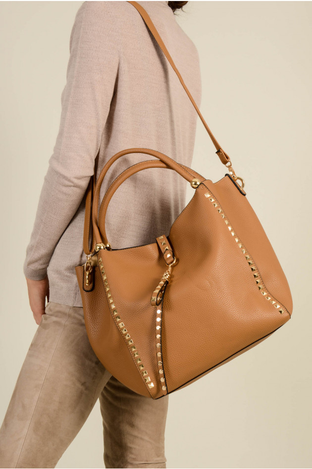 Lua Accessories Tasche STELLA BAG mit Nietenbesatz in Camel