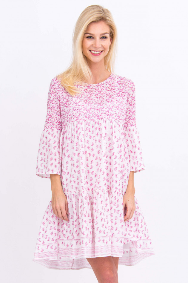 Mala Alisha Volantkleid im floralen Design in Rosa/Weiß