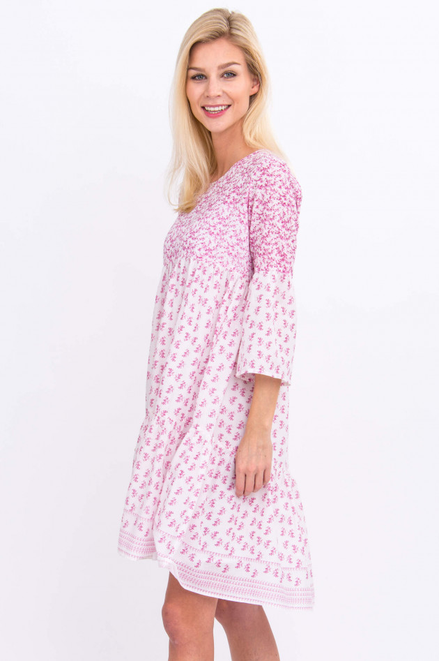 Mala Alisha Volantkleid im floralen Design in Rosa/Weiß