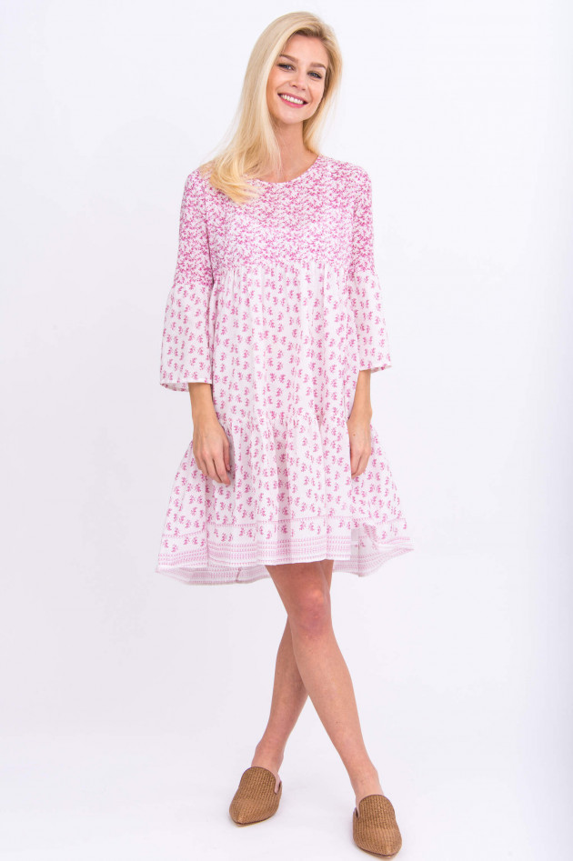 Mala Alisha Volantkleid im floralen Design in Rosa/Weiß