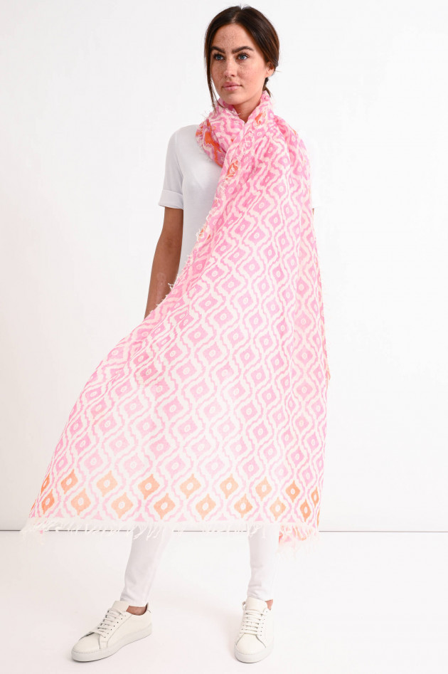 Mala Alisha Cashmere Schal IMKA in Pink/Orange gemustert