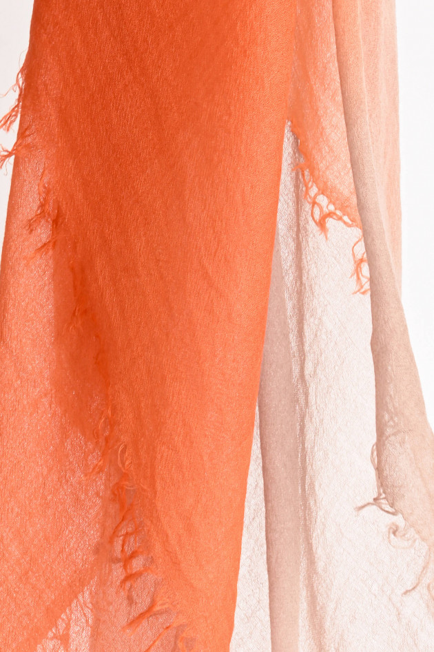 Mala Alisha Cashmere Schal GOJI mit Farbverlauf Orange/Taupe