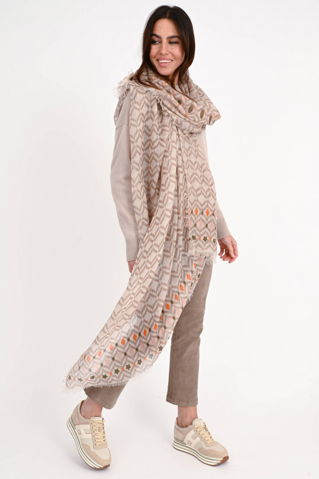 Mala Alisha Cashmere-Schal CLUB in Beige/Taupe