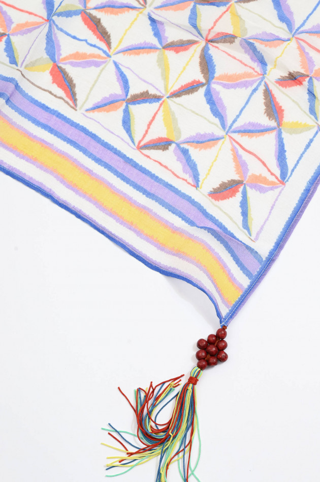 Mala Alisha Tuch AURORA in Weiß/Multicolor gemustert