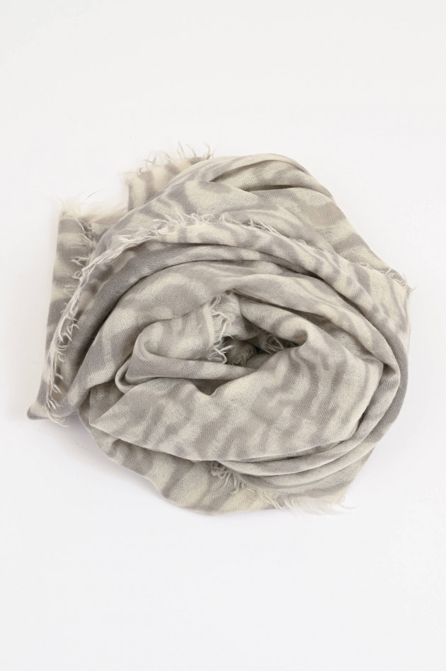 Mala Alisha Cashmere-Schal CLAY in Grau gemustert