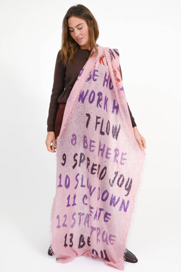 Mala Alisha Cashmere-Schal LETTERS in Rosa