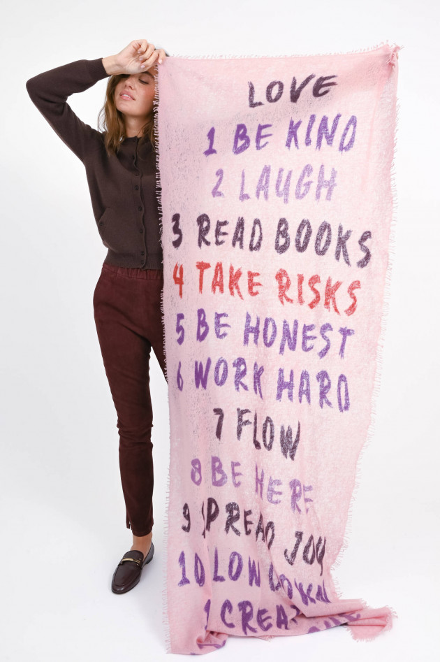 Mala Alisha Cashmere-Schal LETTERS in Rosa