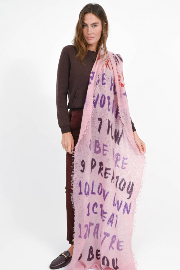 Mala Alisha Cashmere-Schal LETTERS in Rosa