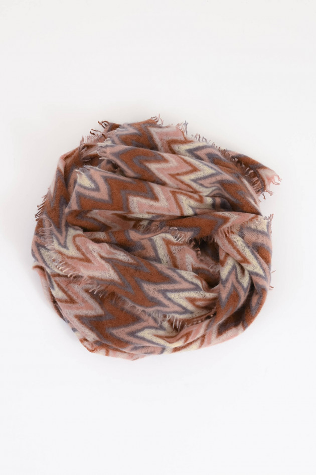 Mala Alisha Cashmere-Schal LONDON in Rose/Grau