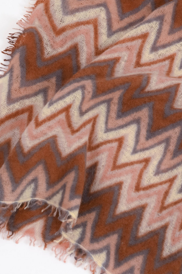 Mala Alisha Cashmere-Schal LONDON in Rose/Grau