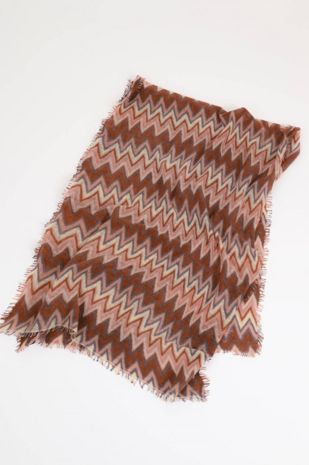Mala Alisha Cashmere-Schal LONDON in Rose/Grau