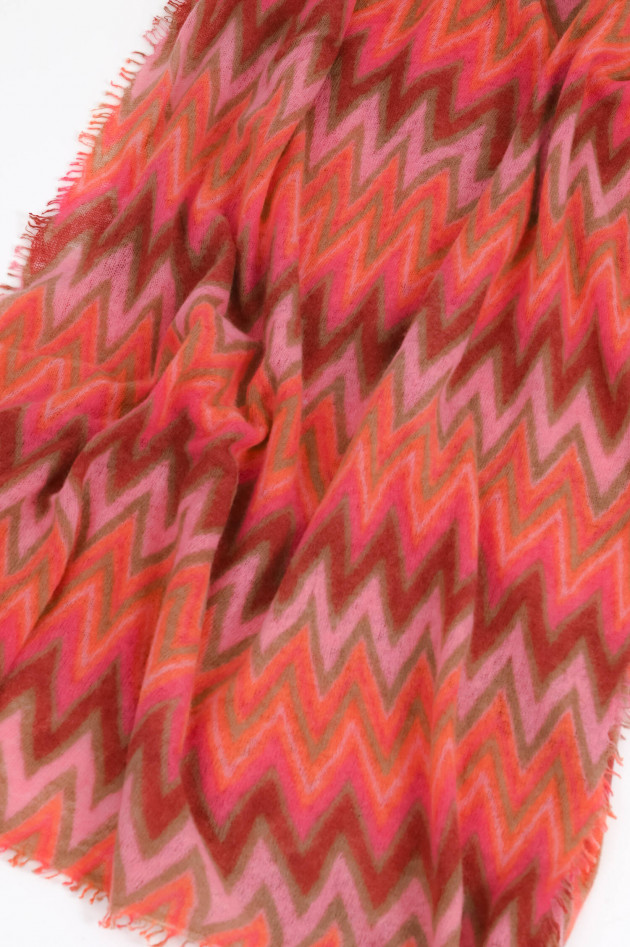 Mala Alisha Cashmere-Schal LONDON in Pink/Orange