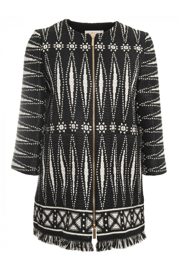 Tory Burch Mantel TALI TWEED in Schwarz/Weiß